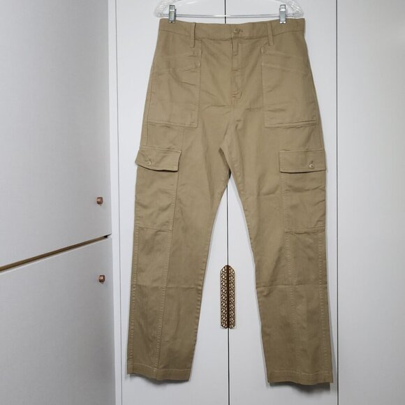 Madewell 90's straight Cargo Women's Pants Size 31 Khaki Pockets High Rise - Picture 1 of 9